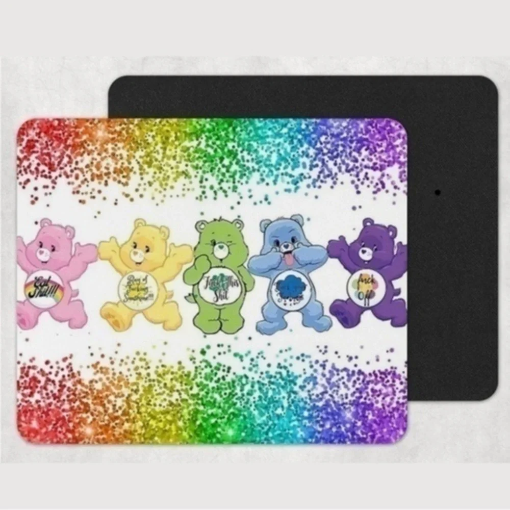 Adult Carebear Rainbow Glitter Mousepad